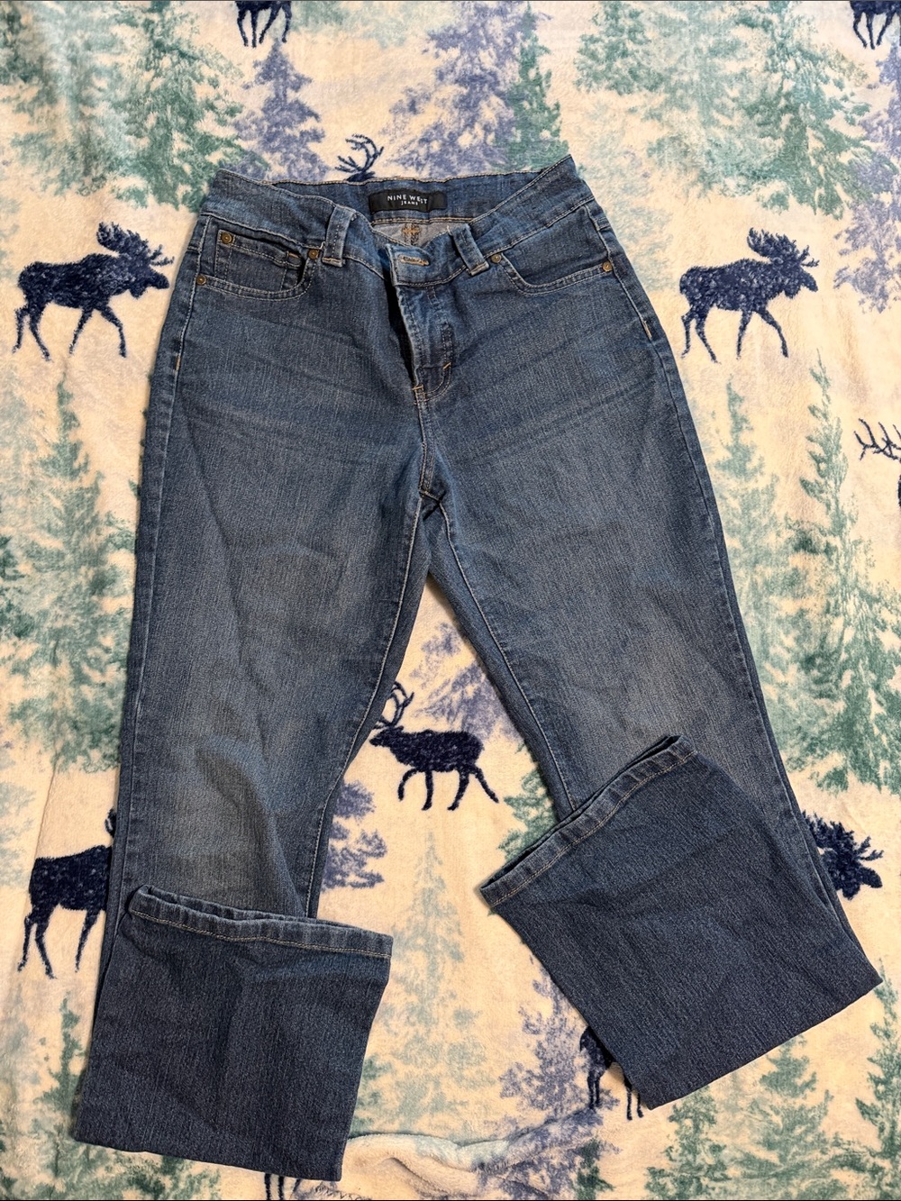 Nine West Women's Straight-Leg Jeans in Blue Denim